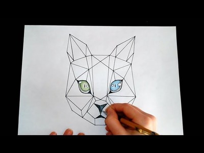 How to make a Geometric CAT - Handmade. Como fazer um GATO Geométrica - feito a mão