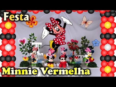 Minnie Vermelha Disney - Decoração de Festa Infantil Provençal. Fiesta. Party kids. Ideias