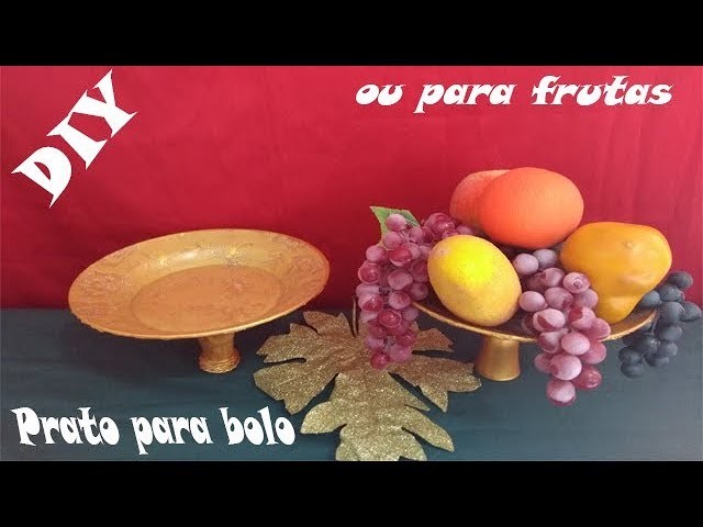 Passo a passo prato para bolo ou fruteira com decoupague de renda e pintada