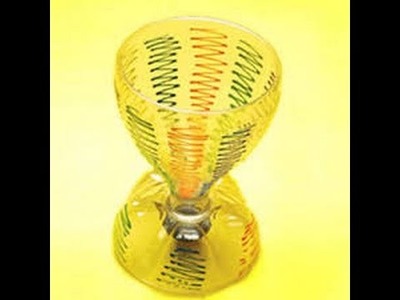Taça decorativa artesanal de garrafa pet.Decorative cup of pet bottle