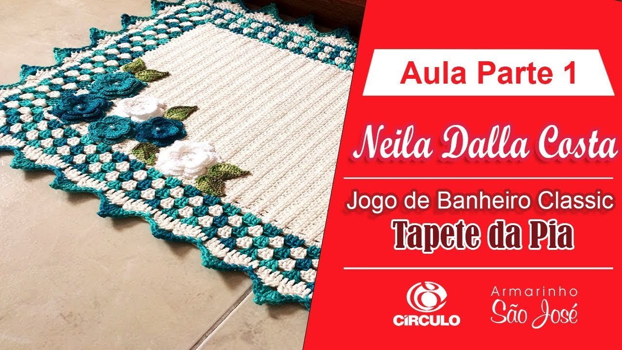 Tapete da Pia em Crochê - Jogo de Banheiro Classic por Neila Dalla Costa