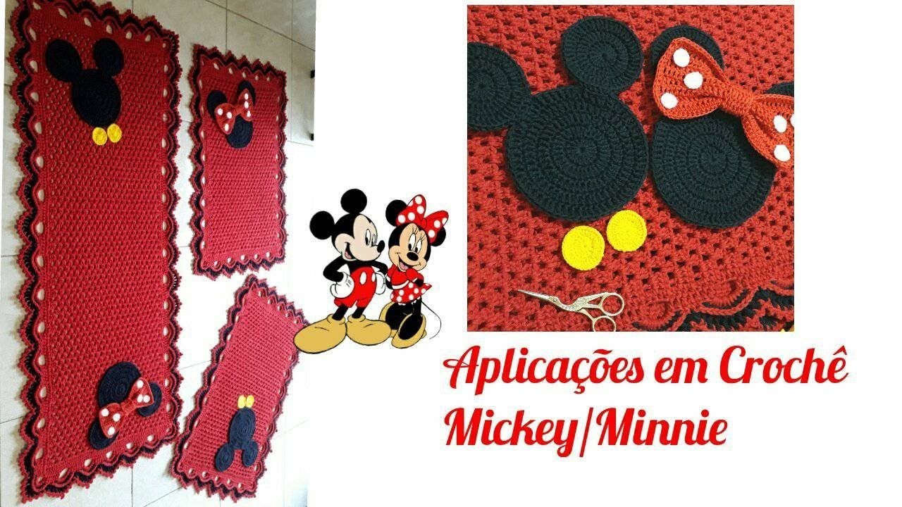 Aplicɑções em Crochê Mickey.Minnie