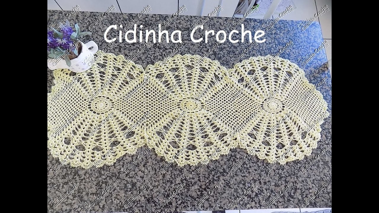 Cidinha Croche : Trilho De Mesa Em Croche -Passo A Passo-Parte 2.2