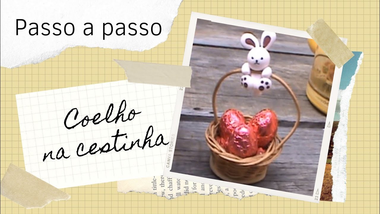 Coelhinho na cestinha *-* - Feliz Páscoa!!!