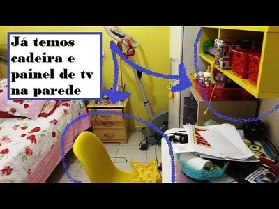 Diário de decoração do quarto: cadeira e painel de TV