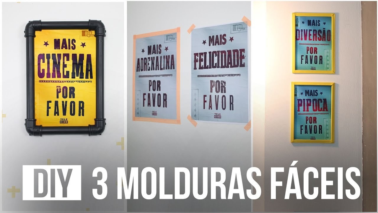 DIY - 3 MOLDURAS CRIATIVAS FÁCEIS DE FAZER | Mais Telecine, por favor!