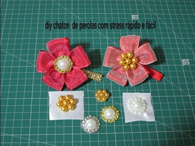 Diy chaton com pérola e strass fácil rápido