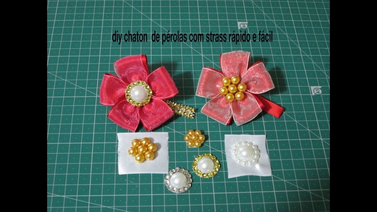 Diy chaton com pérola e strass fácil rápido