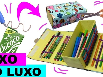 DIY - Estojo Caixa de leite ou suco e mais -  Material Reciclável  -  LIXO AO LUXO feat. Prih Gomes