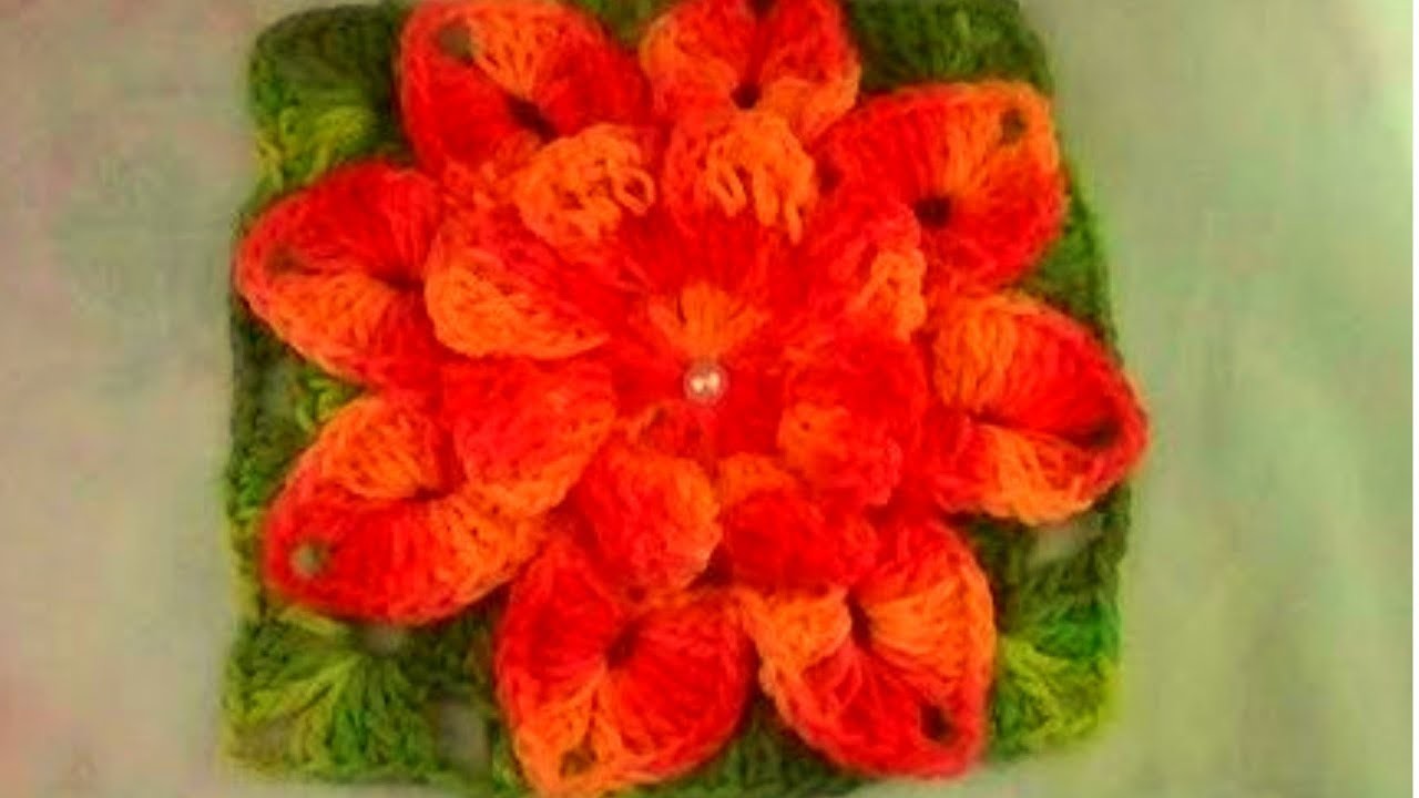 Flor Crochê - Vídeo aula flor em crochê