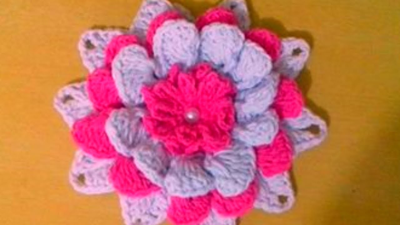 Flor em Crochê - Vamos aprender flor em Crochê