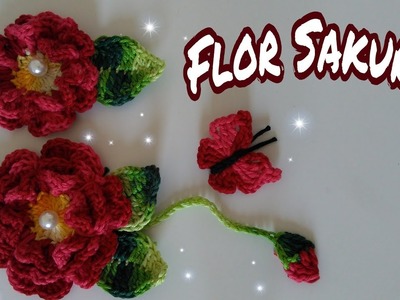 ????Flor  sakura (e botão de flor e folha para aplicação) ????