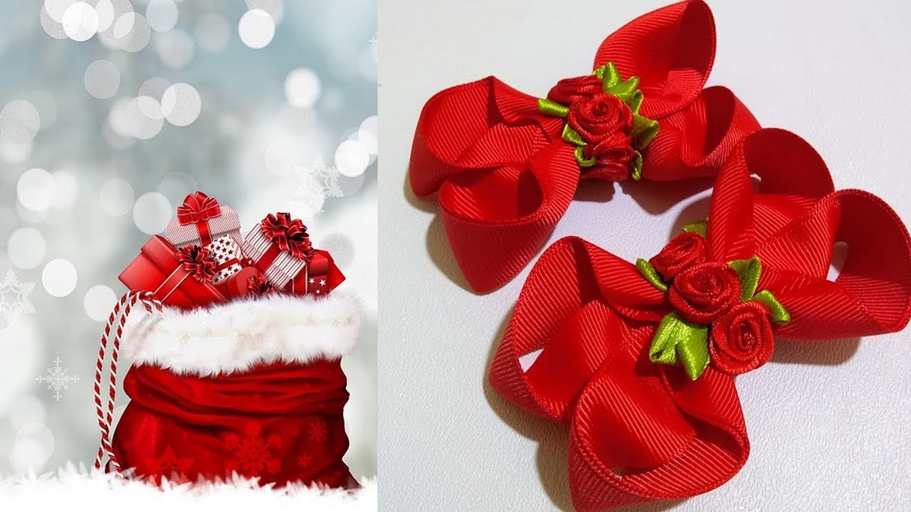 Laço Boutique Mini sem pontas ! Uma ideia de laço para o Natal ! Easy christmas tie !