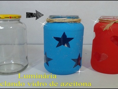 Luminária com vidro Reciclado com GLITTER