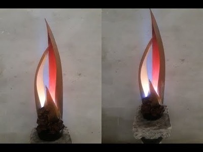 Luminária feita com casca de coqueiro