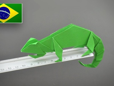 Origami: Camaleão - Instruções em Português BR