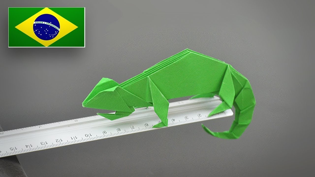 Origami: Camaleão - Instruções em Português BR