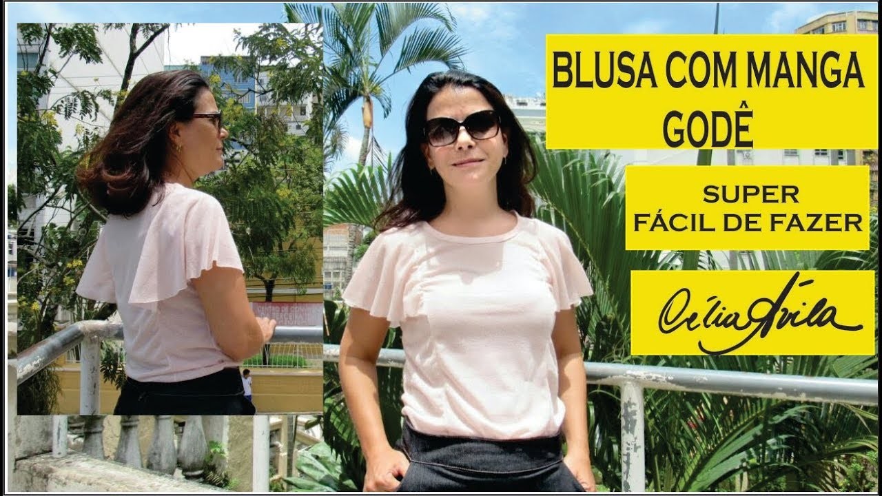 BLUSA COM MANGA GODÊ DIFERENTONA!!! COM CÉLIA ÁVILA