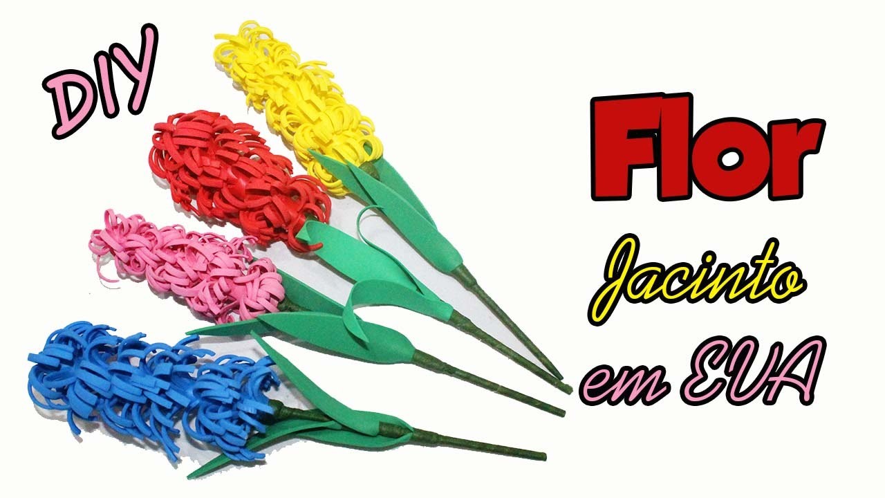 Como fazer flor de goma EVA  (Flor Jacinto)
