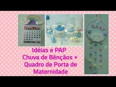 DIY - Idéias e PAP Chuva de bênçãos + Quadro de porta de Maternidade
