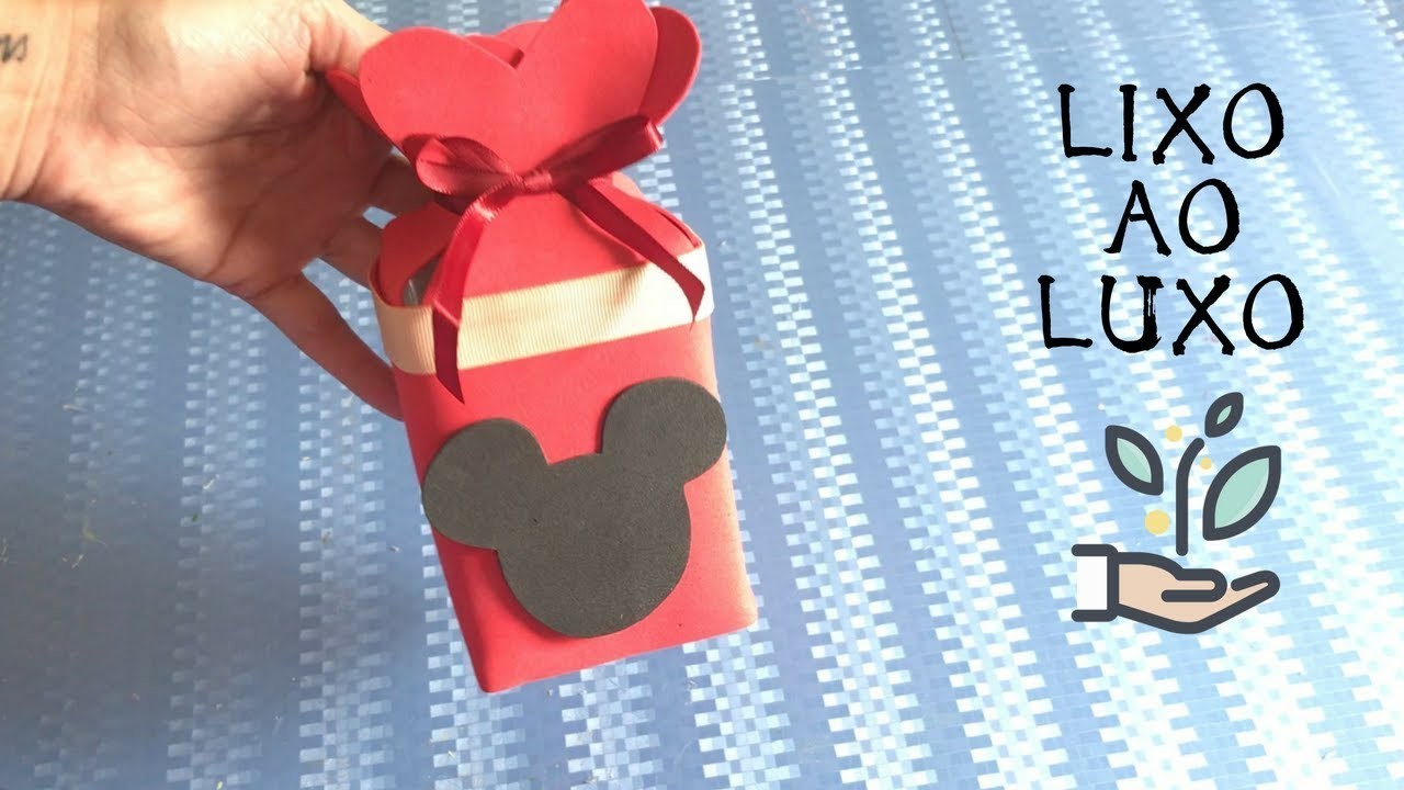 Do Lixo ao Luxo: Lembrancinha do Mickey com Caixa de Leite - Artesanato DIY