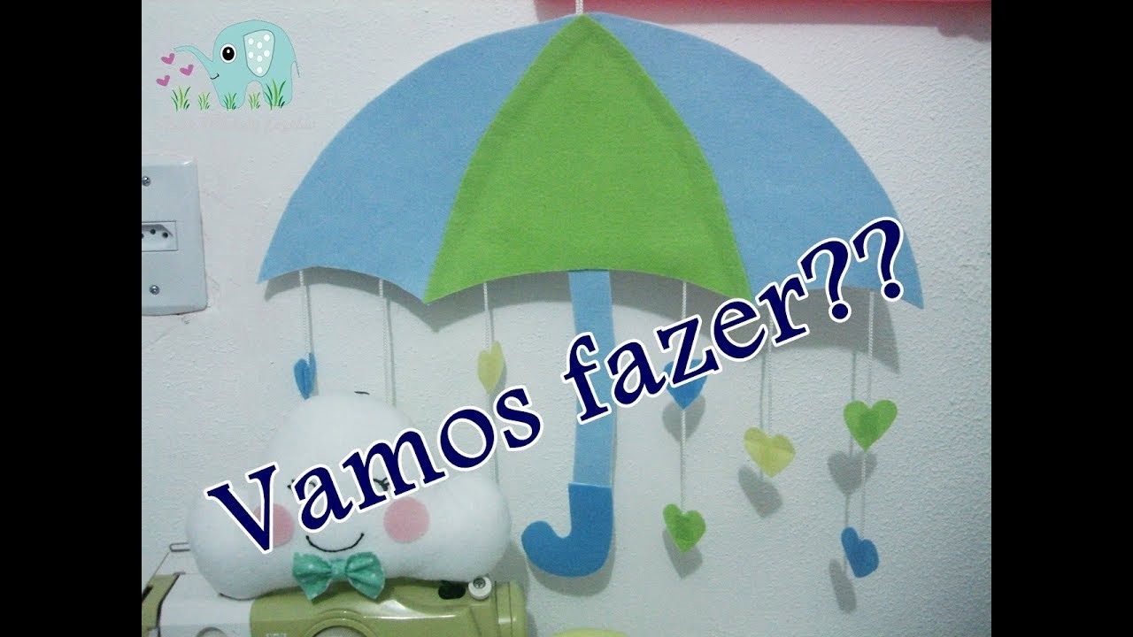 Guarda-chuva para painel tema chuva de amor em feltro e eva (Michely Euzebio)