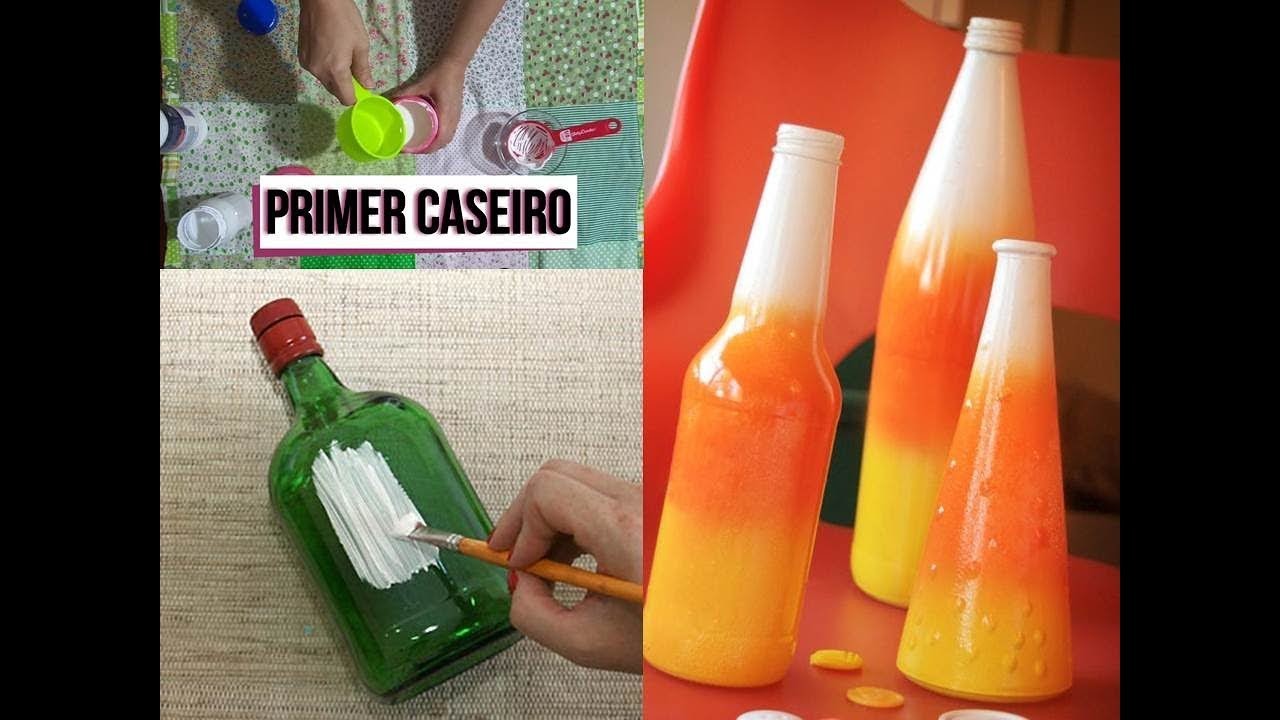 PRIME CASEIRO COMO FAZER - para pinturas em garrafas de vidro