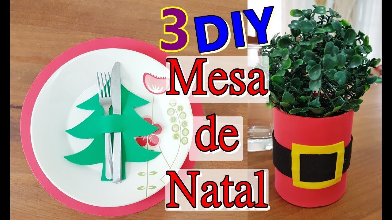 3 DIY DE NATAL PARA MESA - Porta Talheres. Sousplat de EVA #projetonatal
