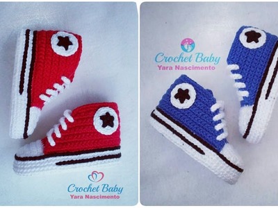 All Star Cano Longo em crochê -Tamanho 09 cm - Crochet Baby Yara Nascimento