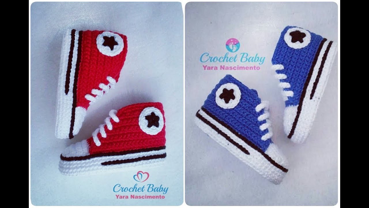 All Star Cano Longo em crochê -Tamanho 09 cm - Crochet Baby Yara Nascimento