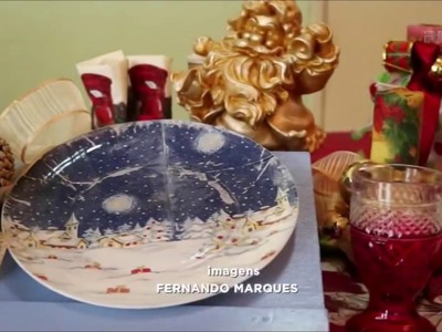 Artesanato: aprenda a transformar um prato transparente para o Natal