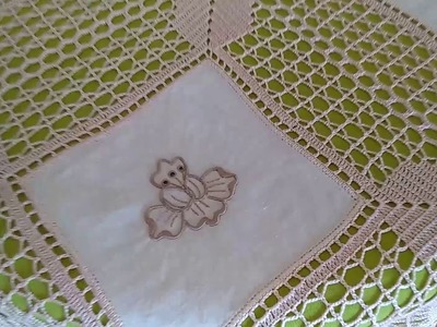Bordado Madeira toalha de mesa com crochet