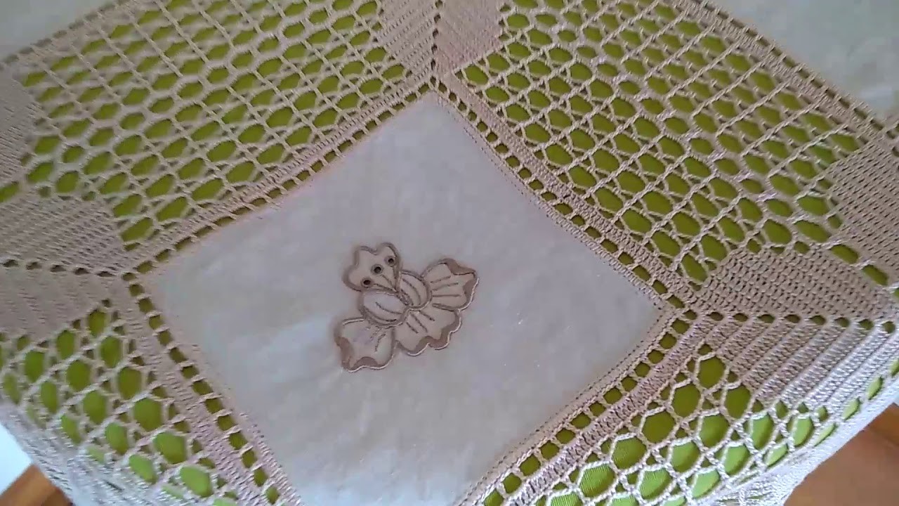Bordado Madeira toalha de mesa com crochet
