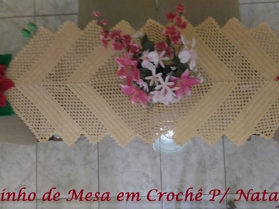 Caminho de Mesa em Crochê com Flor Natalina por @CrisTelesArtesanatos