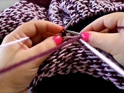 Como tricotar com duas cores à portuguesa - How to knit colorwork portuguese style (purlwise)