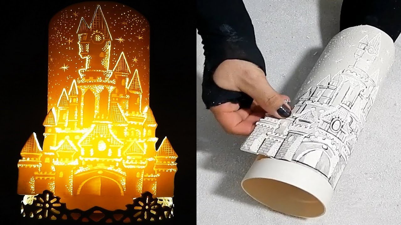 DIY Aprenda fazer uma luminária de pvc castelo (video completo)