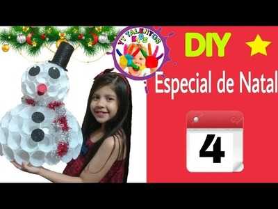 DIY:BONECO DE NEVE COM COPO DESCARTÁVEL.ESPECIAL DE NATAL YT Talentos Kids!