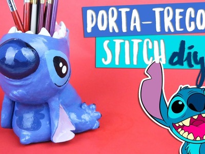 DIY DISNEY: Porta-trecos. MATERIAL ESCOLAR Stitch (Lilo e Stitch)! Por Isabelle Verona!