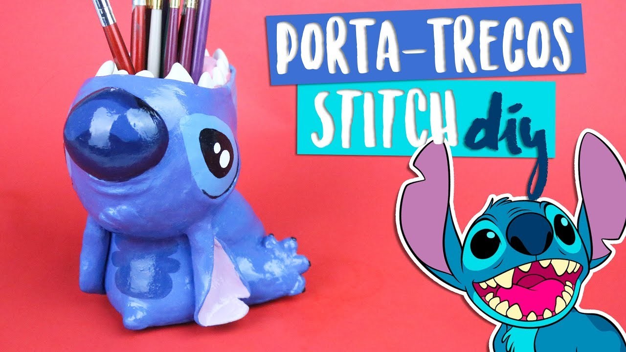 DIY DISNEY: Porta-trecos. MATERIAL ESCOLAR Stitch (Lilo e Stitch)! Por Isabelle Verona!