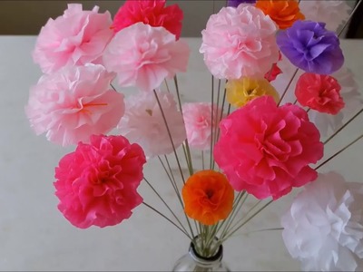 DIY FLORES DE PAPEL CREPOM COLORIDAS - DIY Paper Flowers - Crepe Paper Roses