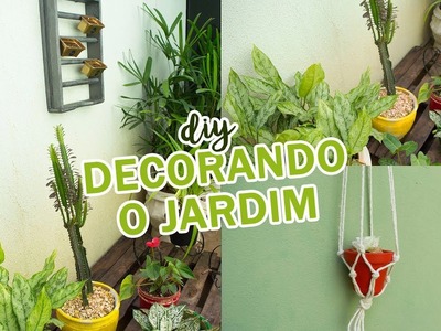DIY - IDEIAS DE DECORAÇÃO PARA ÁREA EXTERNA | Horta vertical e mini vasinhos com suporte de macramê