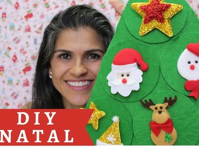DIY NATAL-ÁRVORE DE FELTRO e CDs-FAÇA VOCÊ MESMO
