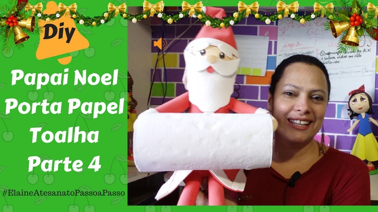 Diy Papai Noel Porta Papel Toalha parte 4