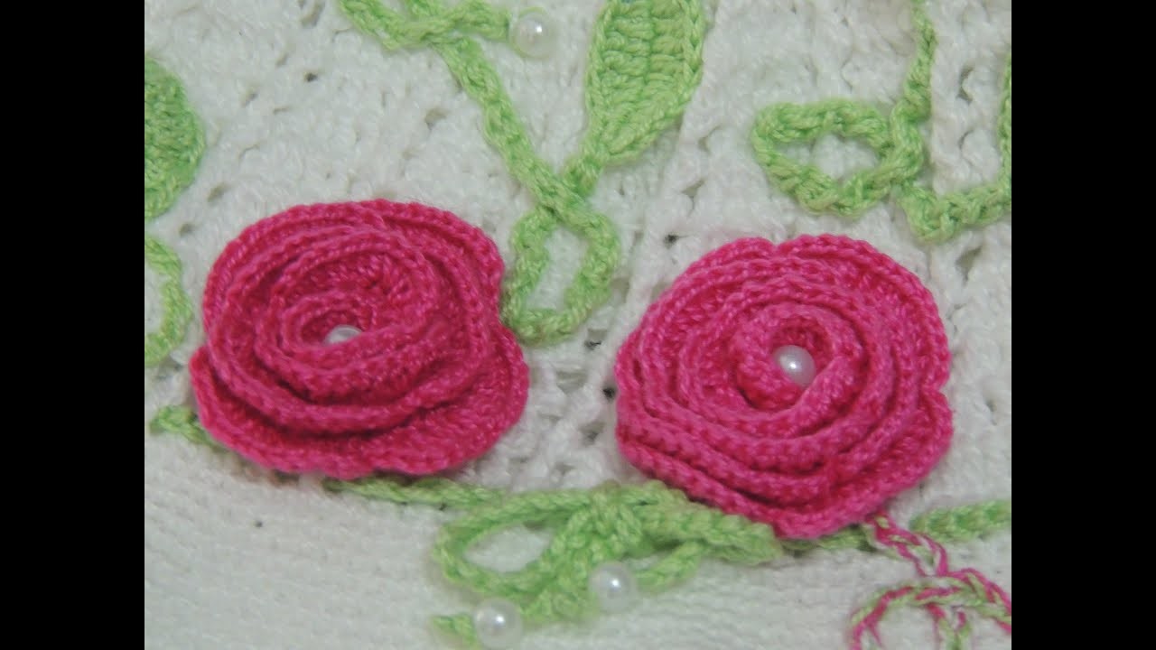 Flor em crochê - Flor de Crochê Básica (Canhotas)