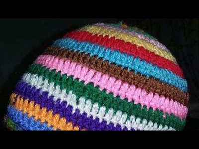 Gorro Multicolor a crochet,  Parte 3