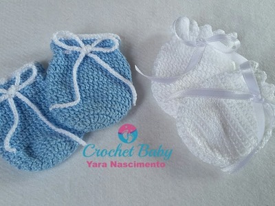 Luvas de crochê para Bebês  - Tamanho RN - Crochet Baby Yara Nascimento