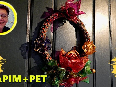 Natal com Guirlanda feito com capim seco, semente e PET????????#diy