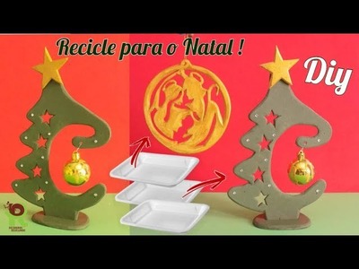 RECICLE BANDEJAS DE ISOPOR | DIY  ???? Árvore de Natal e Presépio