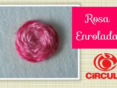Versão canhotos: Rosa enrolada com linha ou fita fina no bordado # Elisa Crochê