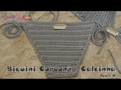 #BiquiniCordonê: #Calcinha (P) - Destras - Prof. Ivy (Crochê Tricô)